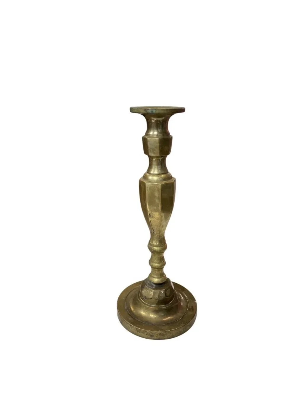 Vintage Solid Brass Candlestick Holder With Elegant Base Design 11